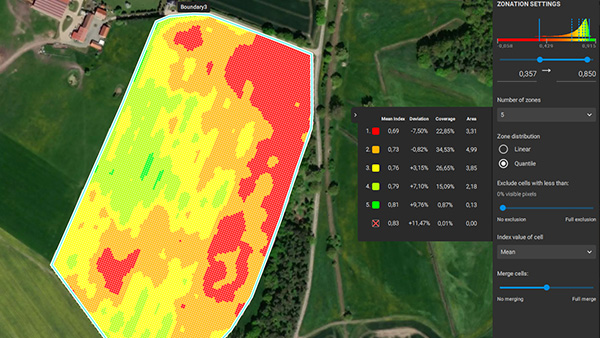 PIX4Dfields management zone map